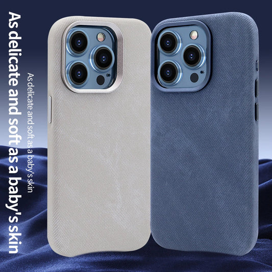 Full-Wrap Magnetic Alcantara Case – Luxury Suede Leather for iPhone 16 Pro/Max
