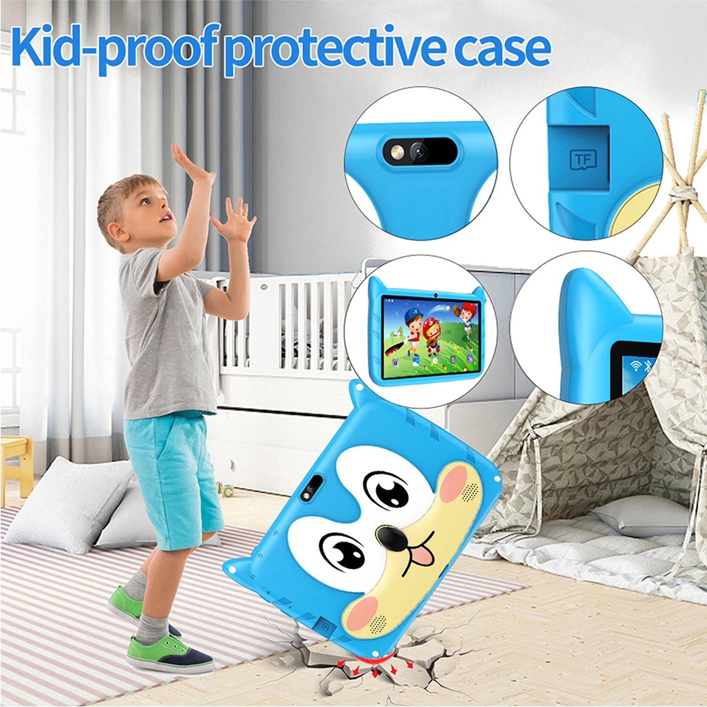 7'' Kids Tablet – Global 5G, Quad Core Android, 4GB+64GB, Educational