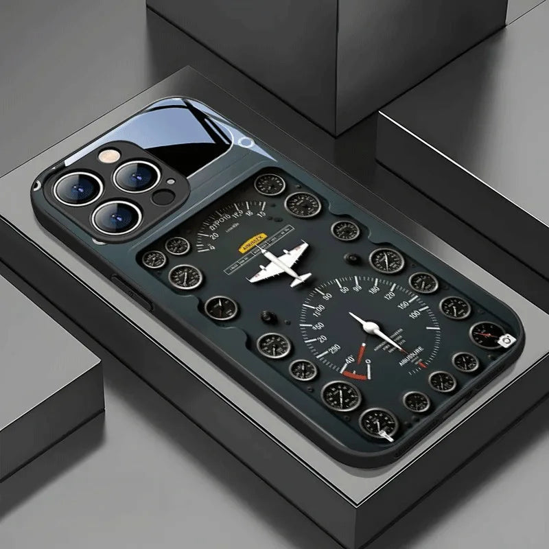Retro Aviation Glass iPhone Case – Full Series Coverage (iPhone 7–17/Air)