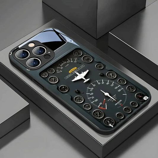 Retro Aviation Glass iPhone Case – Full Series Coverage (iPhone 7–17/Air)