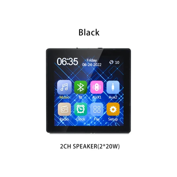 Mini Touch Screen Bluetooth Wall Amplifier – 4×25W Stereo PA System