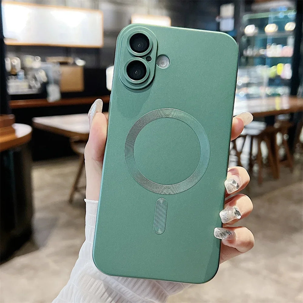 Matte Soft Silicone MagSafe Case – Shockproof TPU for iPhone 11–16 Pro/Max