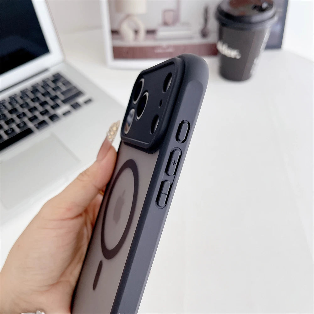MagSafe Frosted iPhone Case – Shockproof & Armor Matte (iPhone 11–17/16E)