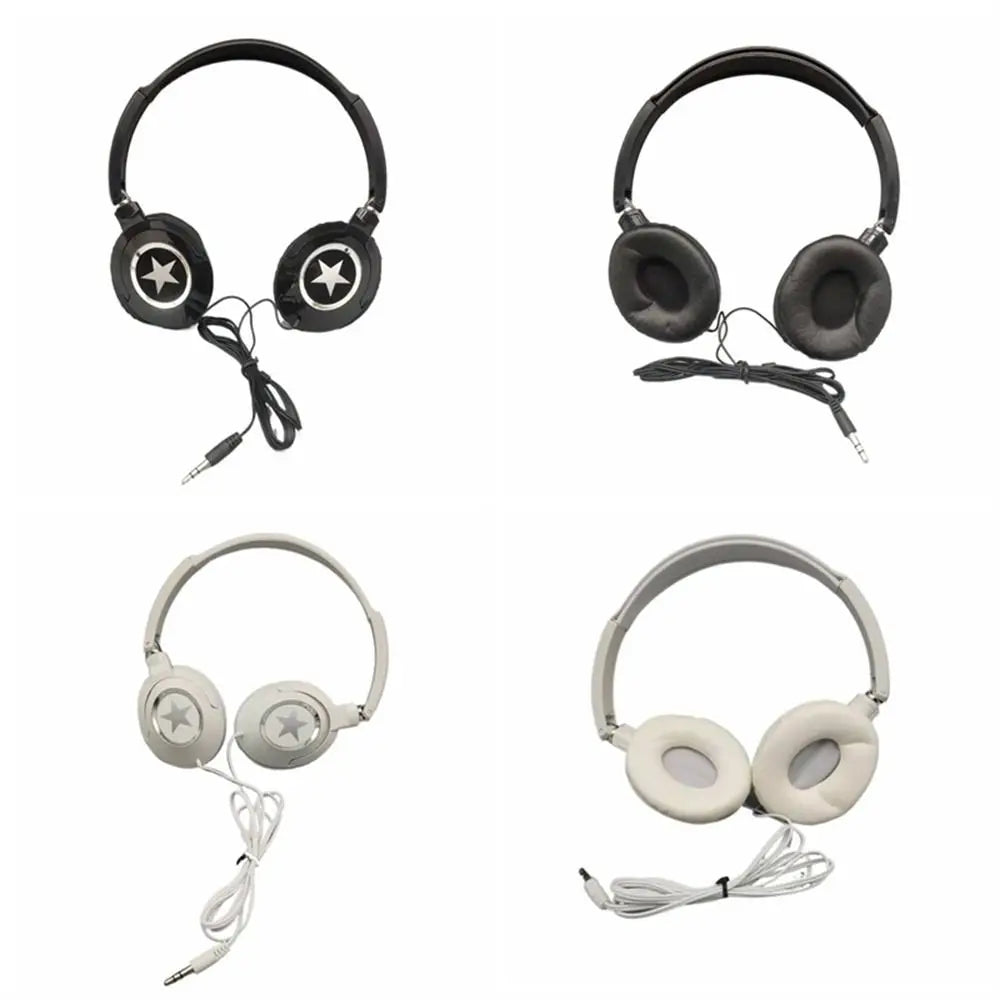 Wired Over-Ear Headphones – HiFi Bass, Stereo Music, Adjustable for PC & Mobile
