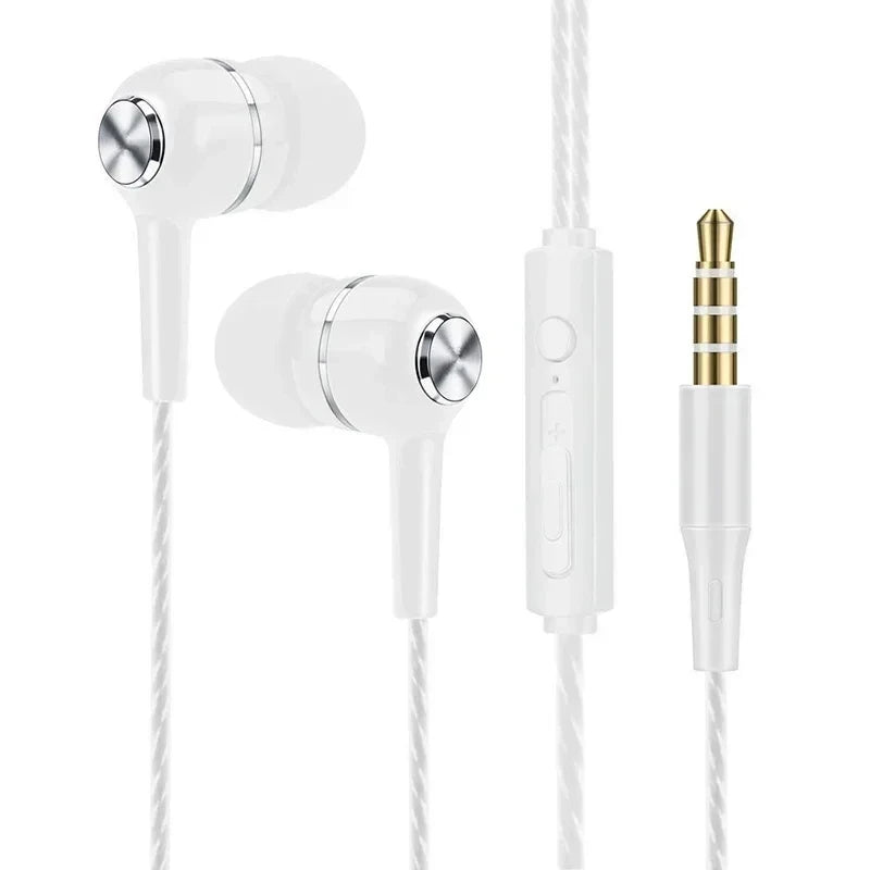 3.5mm Wired In-Ear Headphones – Bass, HiFi Stereo, Mic, Inline Control