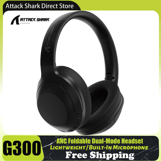 ATTACK SHARK G300 Wireless Gaming Headset – Foldable, ANC, HD Stereo