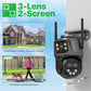 6K 9MP Outdoor WiFi Camera – Triple Lens, Dual Screen, PTZ Auto Tracking