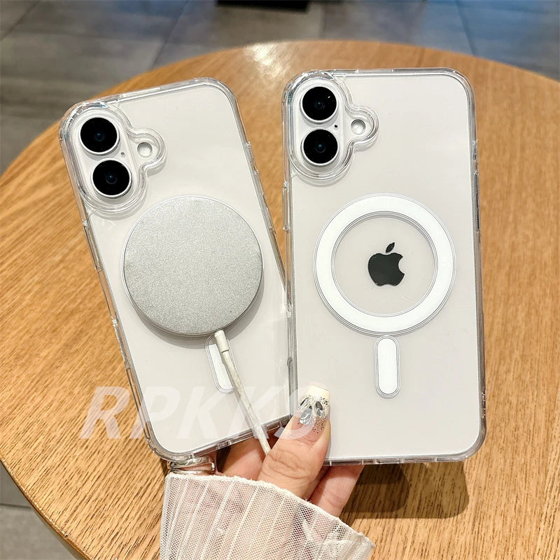 Transparent MagSafe Wireless Charging Case – For iPhone 11–17 Series