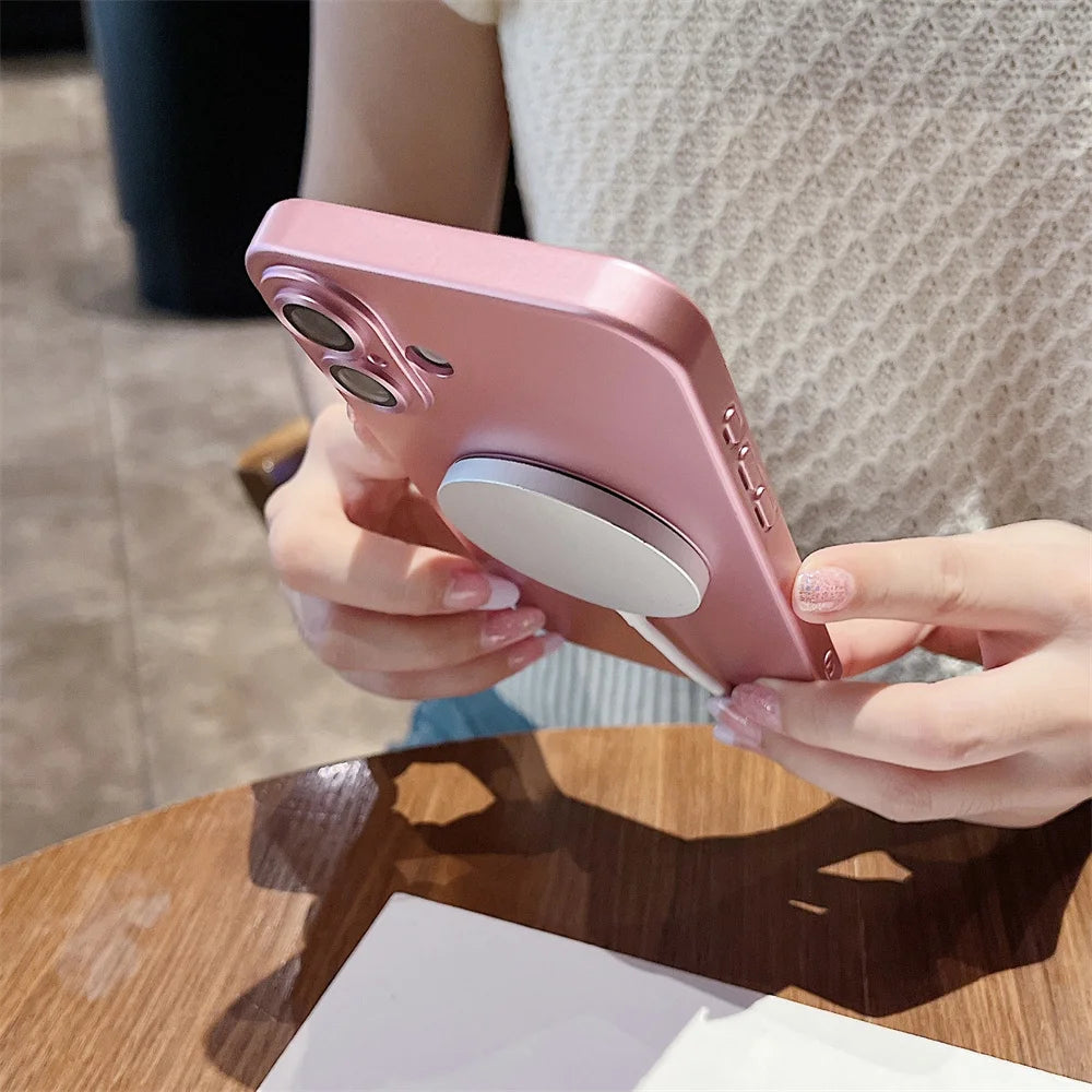 Matte Soft Silicone MagSafe Case – Shockproof TPU for iPhone 11–16 Pro/Max
