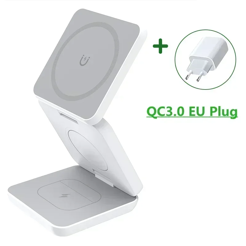 3-in-1 Foldable Magnetic Wireless Charger – iPhone, iWatch & AirPods
