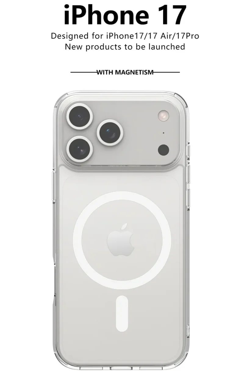 Shockproof Clear iPhone Case – MagSafe & Wireless (iPhone 17/17 Pro/Pro Max/Air)