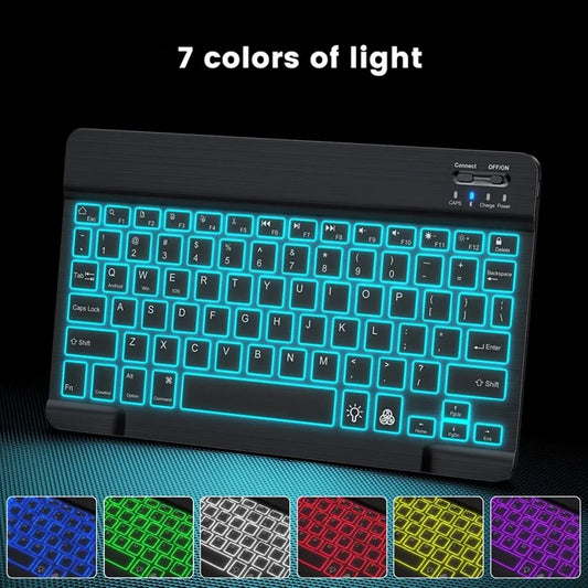 RGB Backlit Bluetooth Keyboard & Mouse – 10-Inch Wireless for Tablet/Laptop