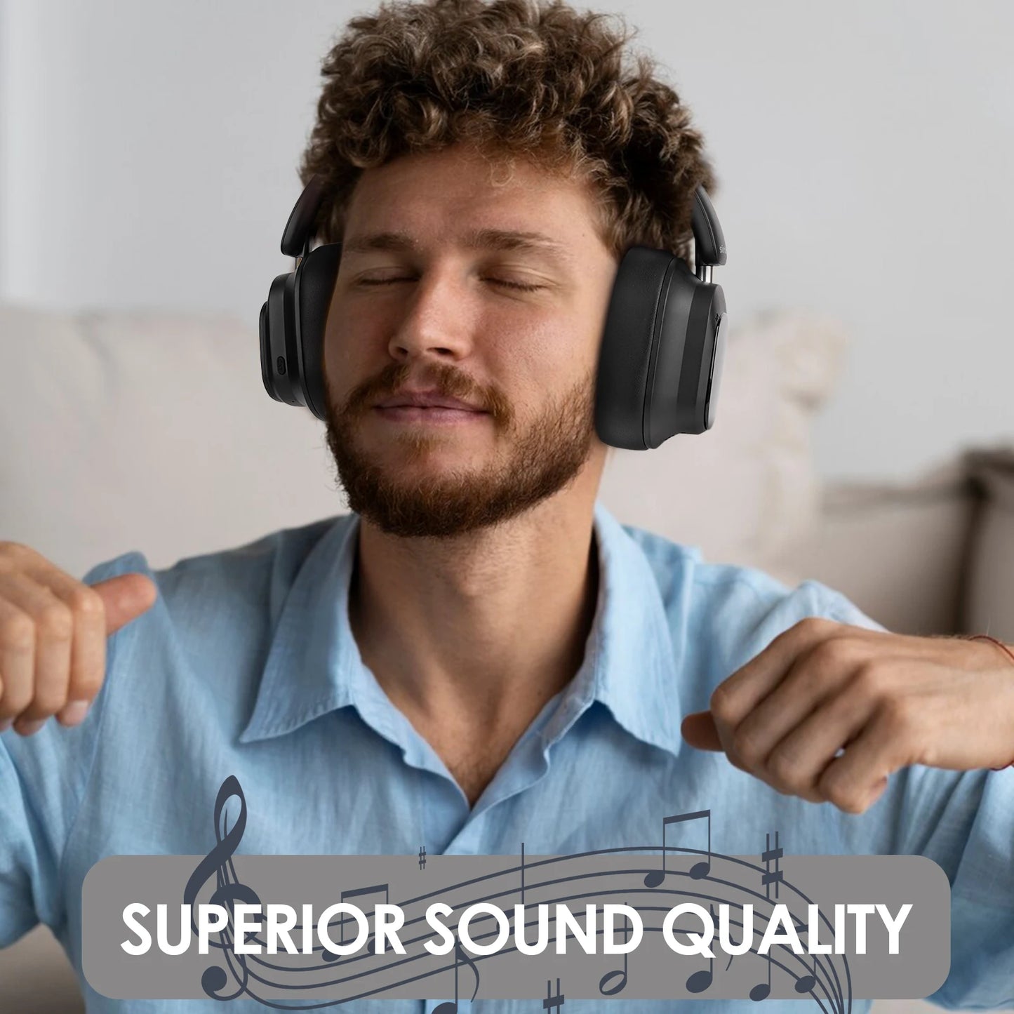 Siindoo JH-ANC930Plus Wireless Headphones – Hybrid ANC, Touch Control, LED Screen