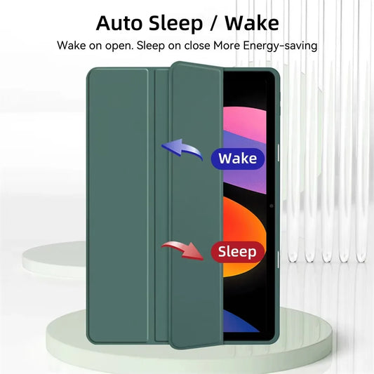 Transparent Hard Case for Redmi Pad SE – Awake/Sleep Cover, 8.7–12.1