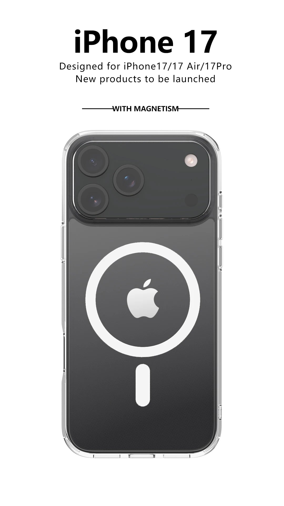 Shockproof Clear Magnetic iPhone Case – MagSafe & Wireless Charging (iPhone 17 Air/Pro Max)