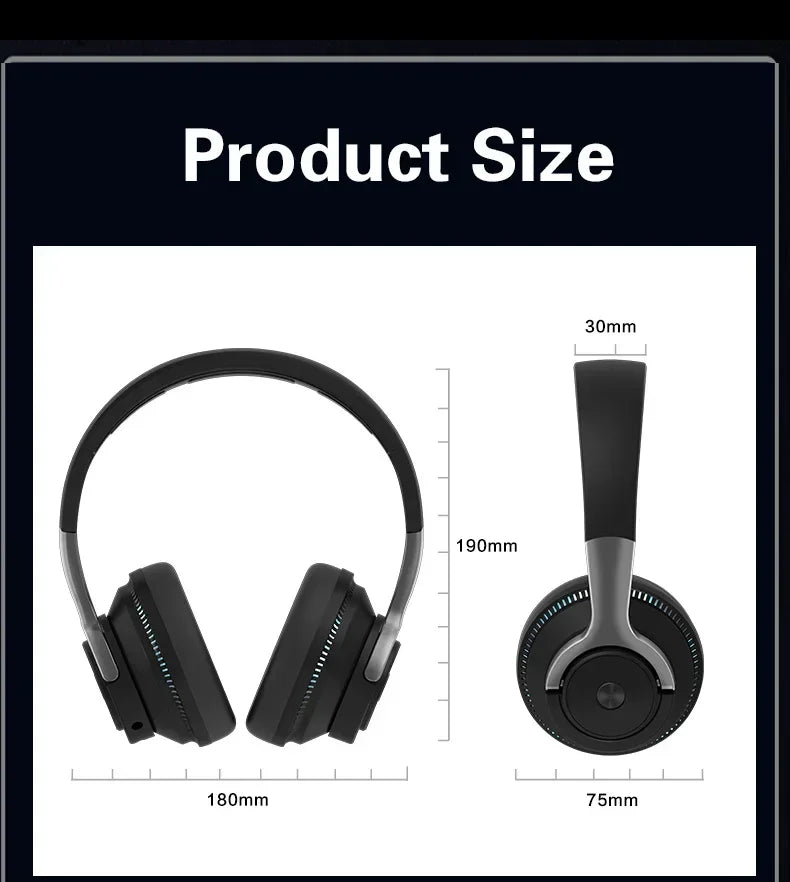 Wireless Bluetooth 5.3 Headphones – Hi-Res Audio, Dual Mode with Mic & AUX
