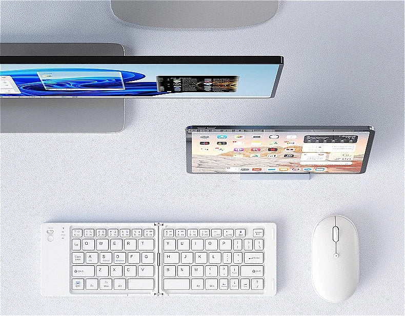 MINGCVIL Mini Foldable Bluetooth Keyboard – Slim, Portable, Rechargeable