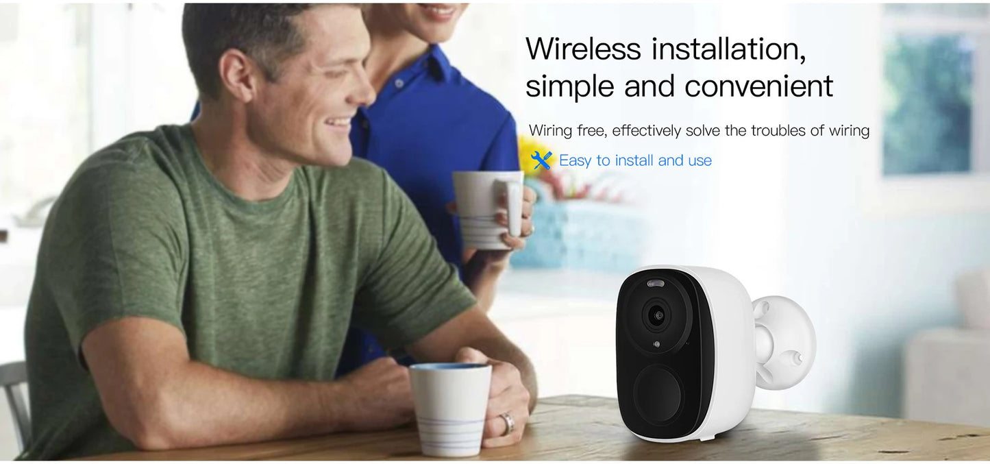 3MP WiFi Surveillance Camera – Battery Powered, Night Vision, Outdoor Security