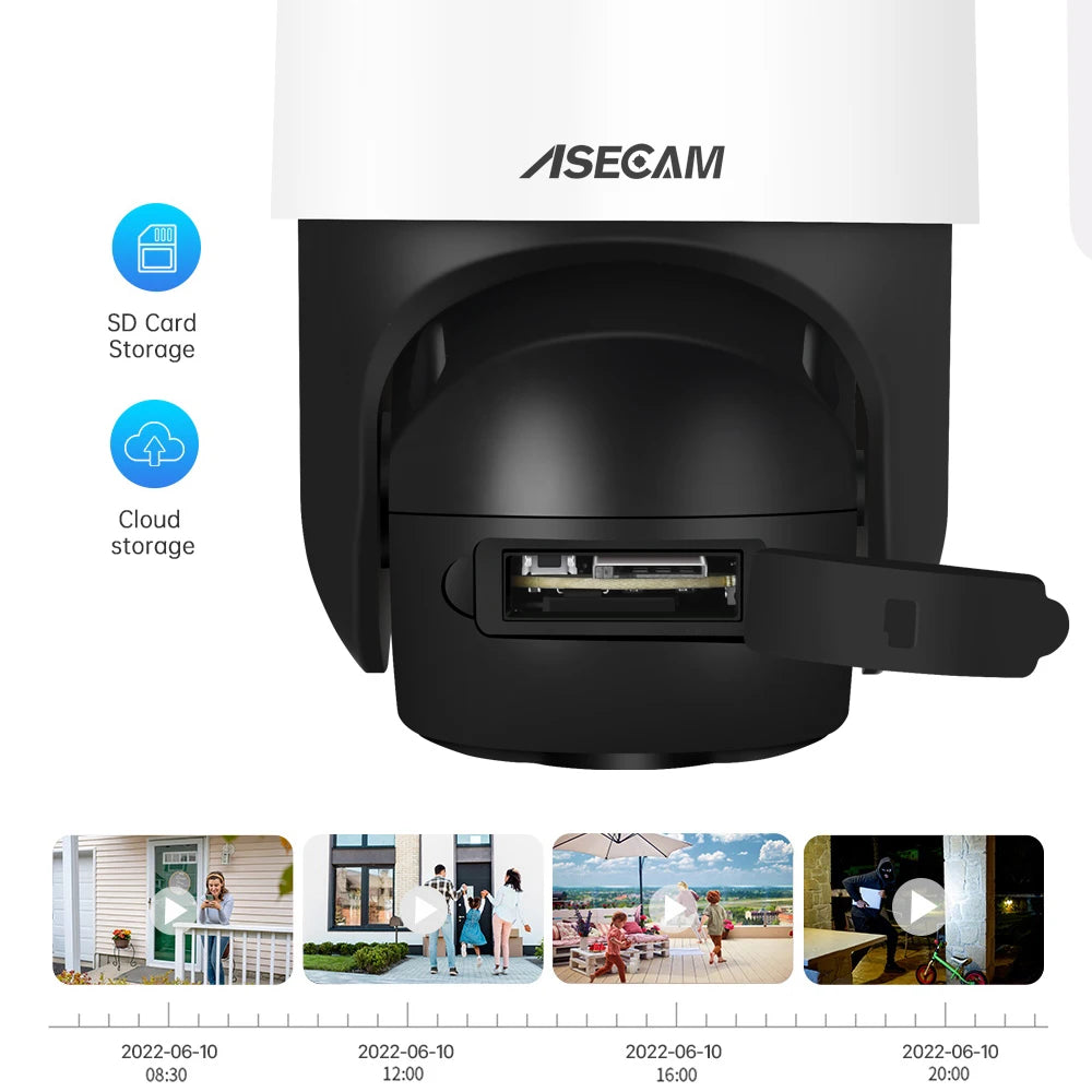 8MP 4K PTZ POE Camera – AI Face Detection, Audio, Night Vision
