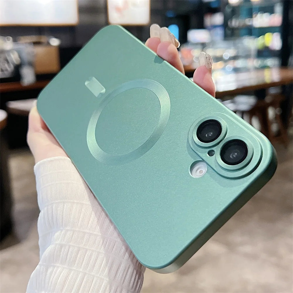 Matte Soft Silicone MagSafe Case – Shockproof TPU for iPhone 11–16 Pro/Max