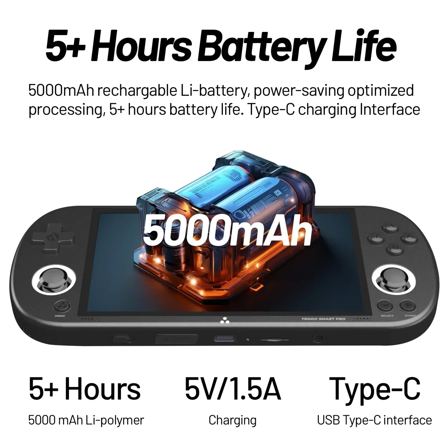 Trimui Smart Pro Handheld Console – 4.96'' IPS, Linux, Retro Gaming