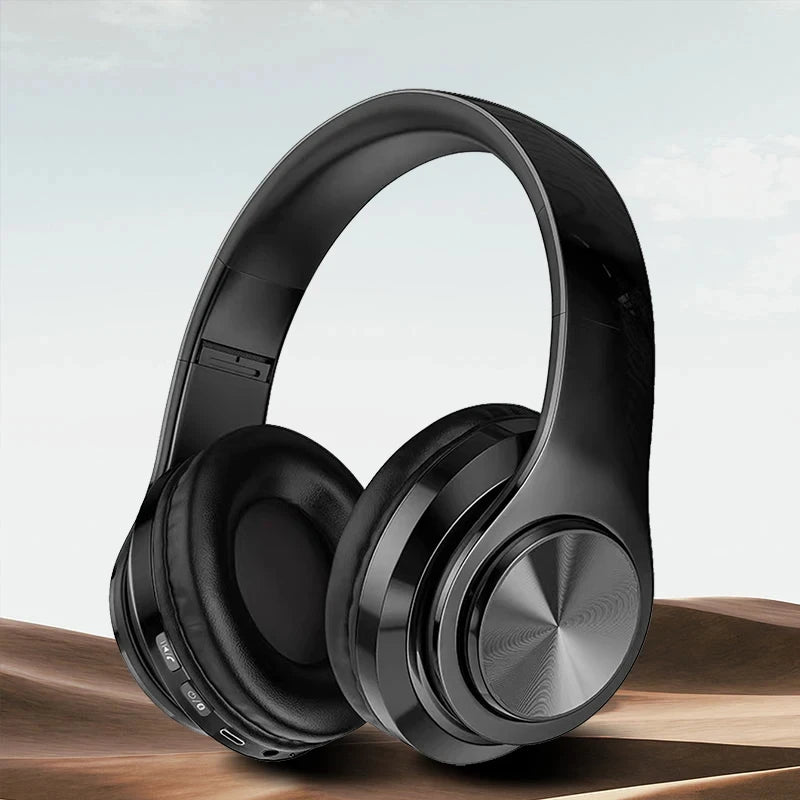 Wireless Bluetooth 5.0 On-Ear Headphones – Stereo, Mic, Foldable for Gaming & Sports