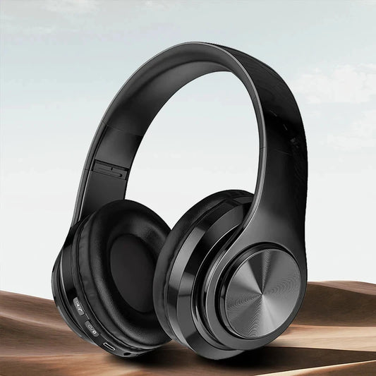 Wireless Bluetooth 5.0 On-Ear Headphones – Stereo, Mic, Foldable for Gaming & Sports