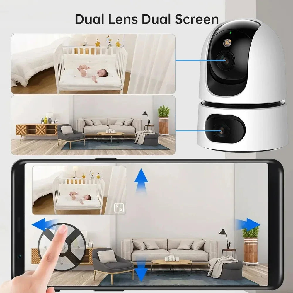 Dual Lens 4K 8MP WiFi PTZ Camera – 10X Zoom, Auto Tracking, Indoor Security