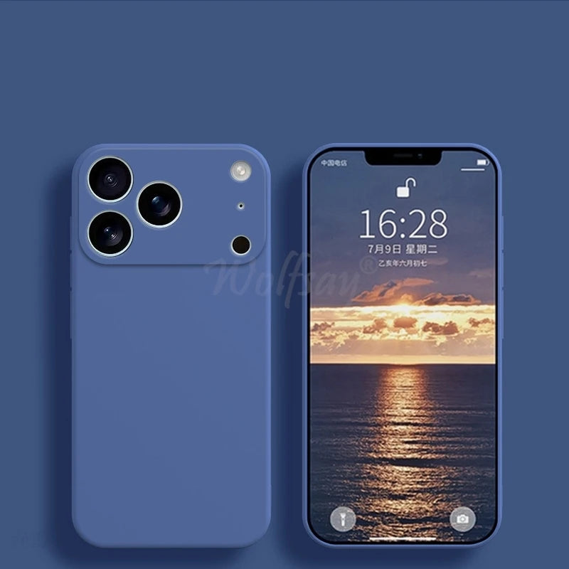 Liquid Silicone TPU iPhone Case – Plain & Protective (iPhone 17 Series/Air/Pro Max)