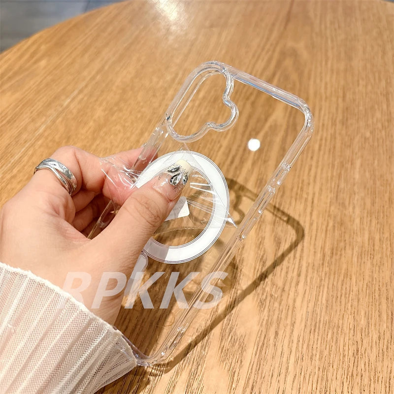 Transparent MagSafe Wireless Charging Case – For iPhone 11–17 Series