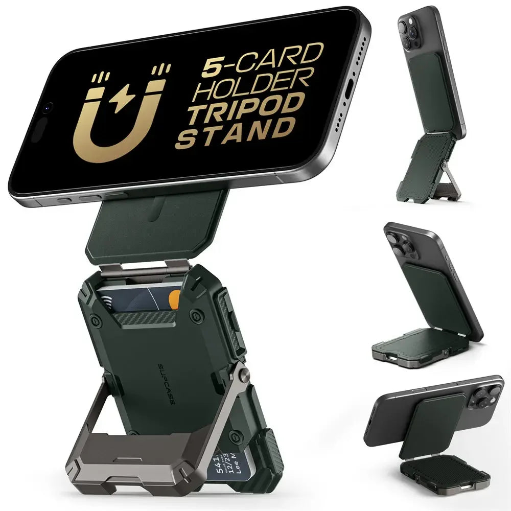 SUPCASE Magnetic Tripod Phone Stand – Credit Card Holder, MagSafe Compatible