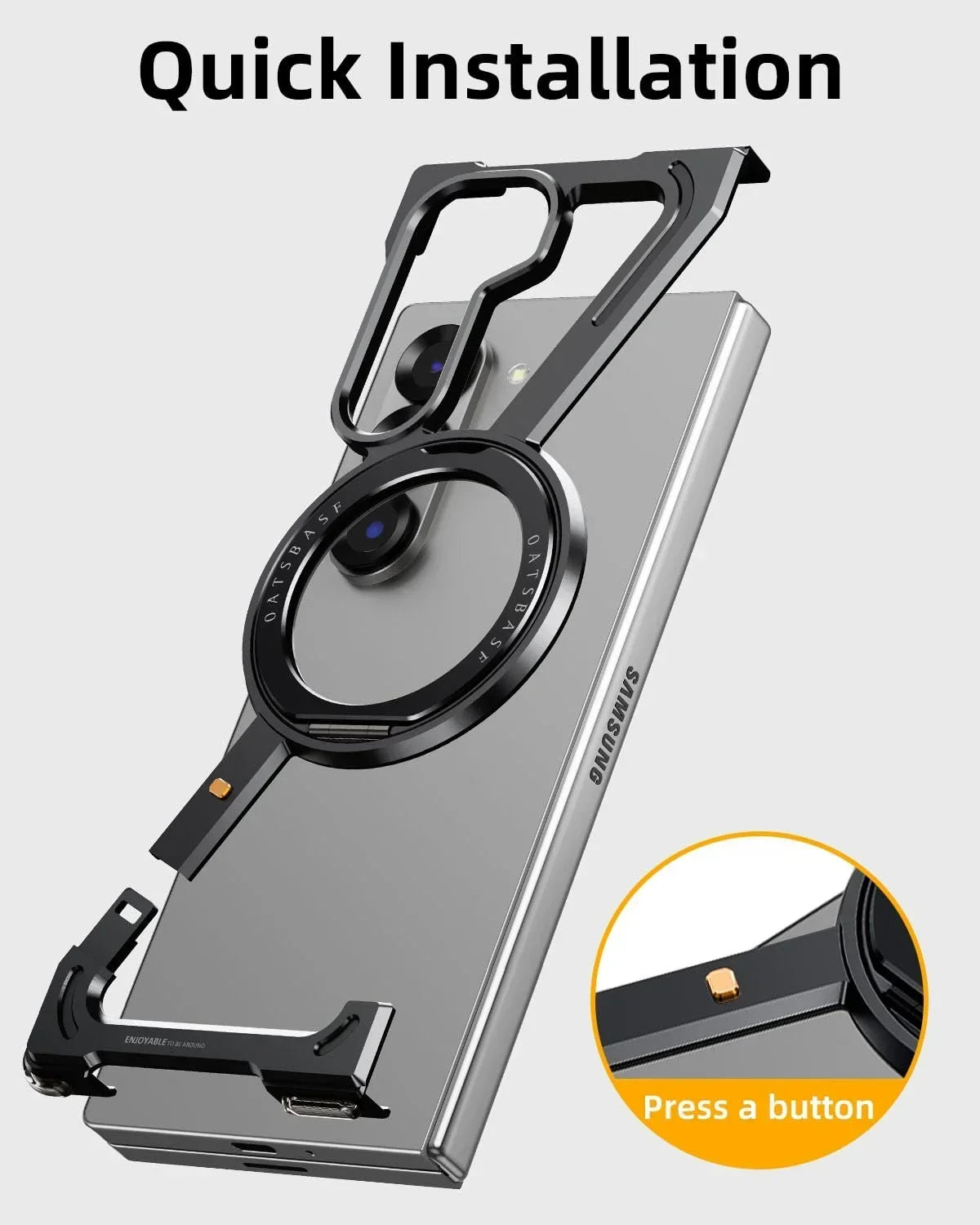Samsung Z Fold 7 Case – Frameless, Magnetic Stand & Shockproof
