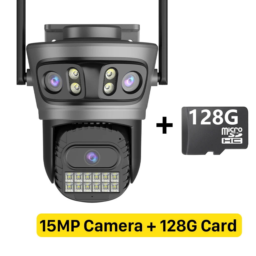 20MP Outdoor WiFi Camera – 4 Lens, 10X Zoom, Auto Tracking