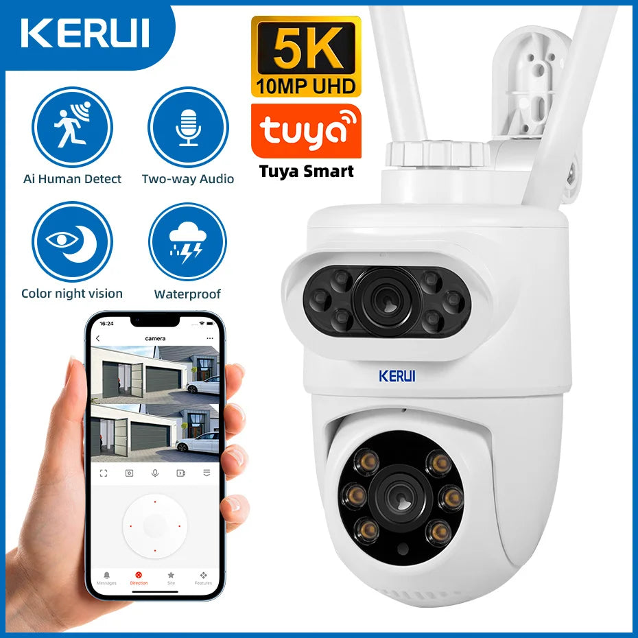 KERUI 5K 10MP Dual Lens WiFi Camera – Smart PTZ Outdoor Security